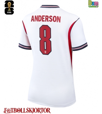 England Elliot Anderson #8 Hemmatröja Dam VM 2026 Kortärmad